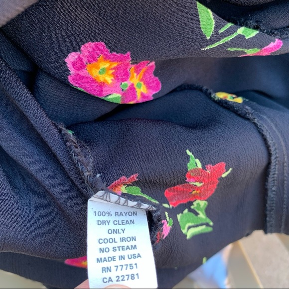 Vintage Betsey Johnson 90 2000 y2K Babydoll Rayon Floral Button Mini Slip Dress - Picture 6 of 6